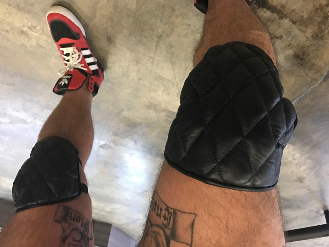 Show-off with the Rough Trade Gear Quilted Leather Knee Pads